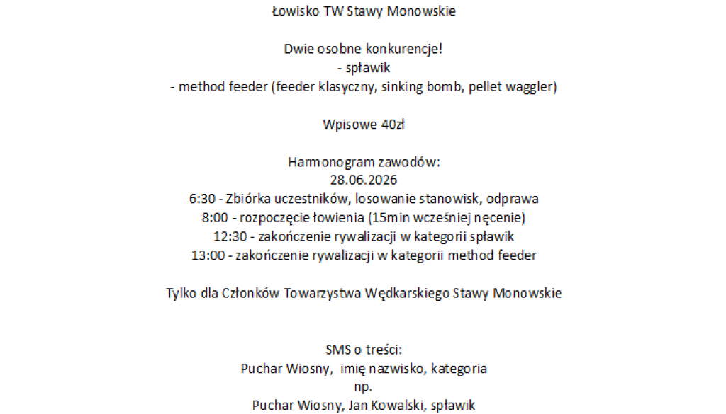 puchar wiosny czerwiec